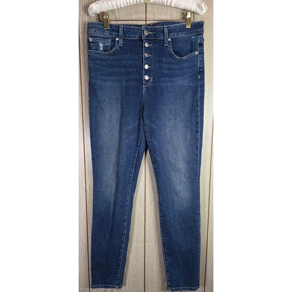 Joes Jeans The Charlie High Rise Skinny Ankle Exposed Button Fly Blue Denim 29